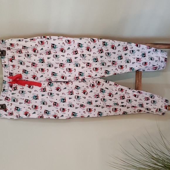 Jaclyn Intimates Women's Holiday Pajama Joggers Bulldogs & Candy Canes - Picture 1 of 9